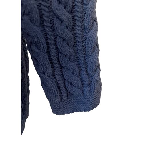 J. JILL PETITE CABLE KNIT LONG COVER THE BOTTOM LONG SLEEVE CREW NECK  SWEATER - Picture 5 of 9